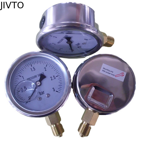 3 bar 2-1/2 Inch single Scale Pressure Gauge 1/4 BSP lower mount stainless steel