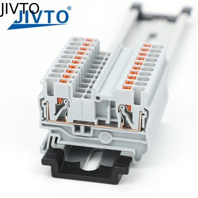 PT2.5 Push-in Terminal Block 2.5mm2 Konektor Spring Feed-Through Strip Plug PT-2.5 Wire Electrical Din Rail Contact