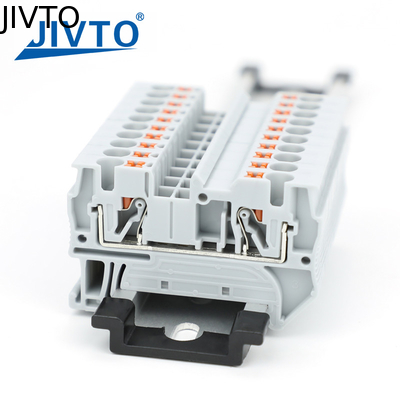 PT4 Push-in Terminal Strip Plug PT-4 4mm2 Kabel Connector Electrical Connect Din Rail Screwless Terminal Block PT 4