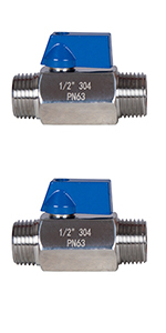 Katup bola kecil dari stainless steel NPT atau BSP, pria ke pria, tutup katup
