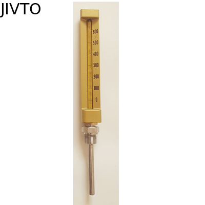 Suhu Cair 600C 150mm Termometer Kaca Industri 1/4 '' NPT